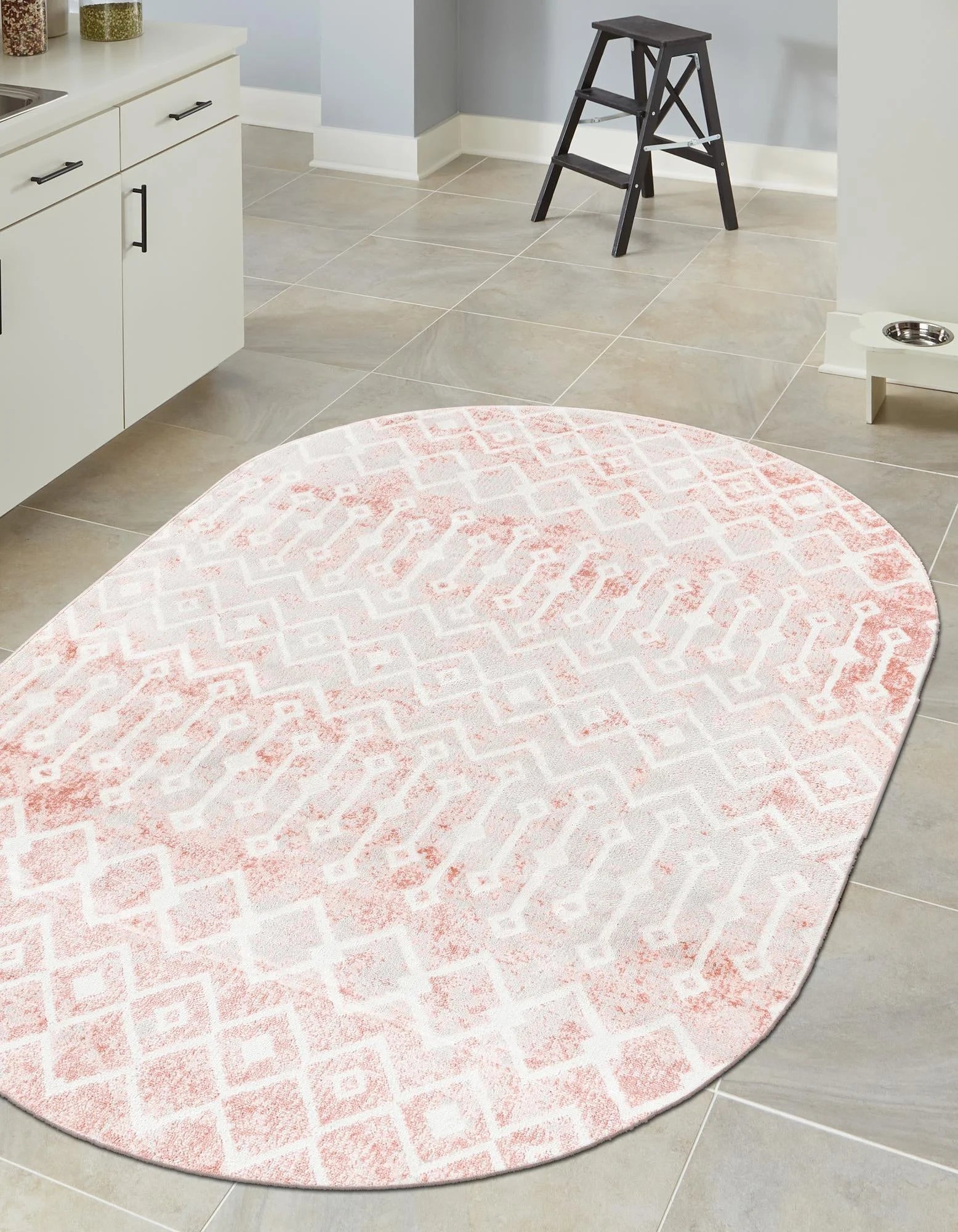 Oval Dusty Rose Low Rug P66678