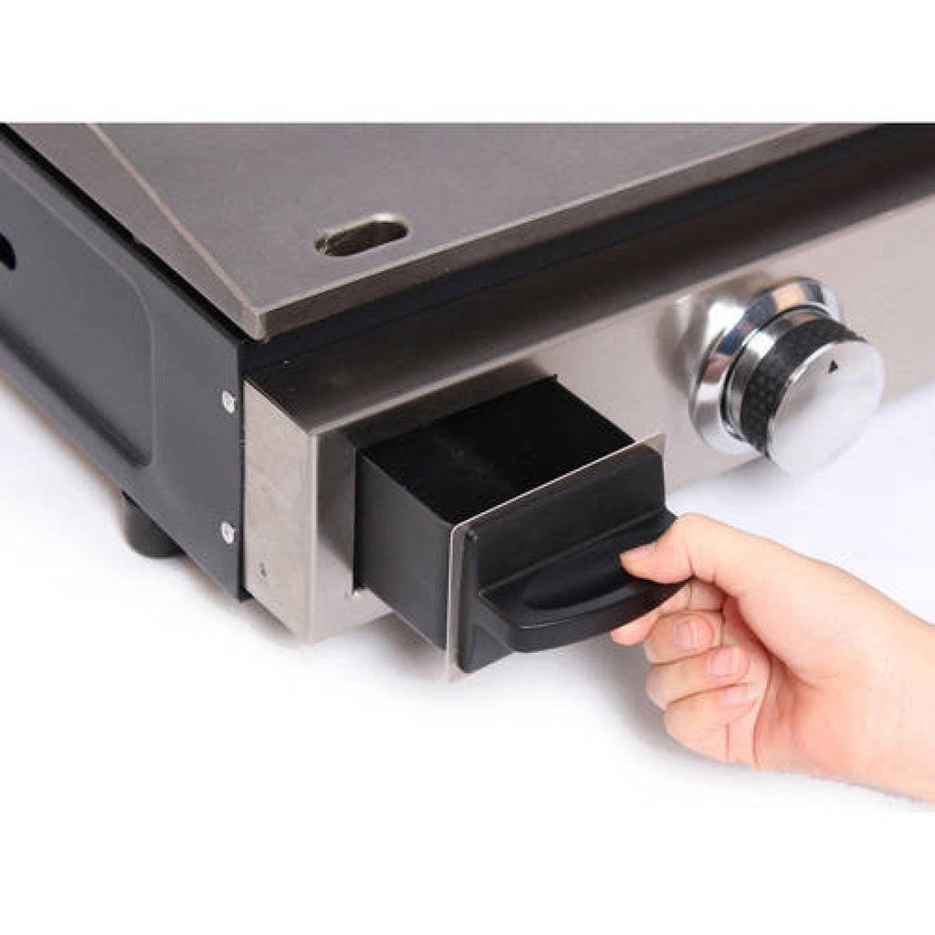 17 in. Table Top 1-Burner Portable Gas Griddle in Stainless Steel and Black F530341