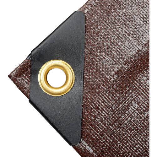 20' x 20' Super Heavy Duty 8 oz. Brown Tarp W5052