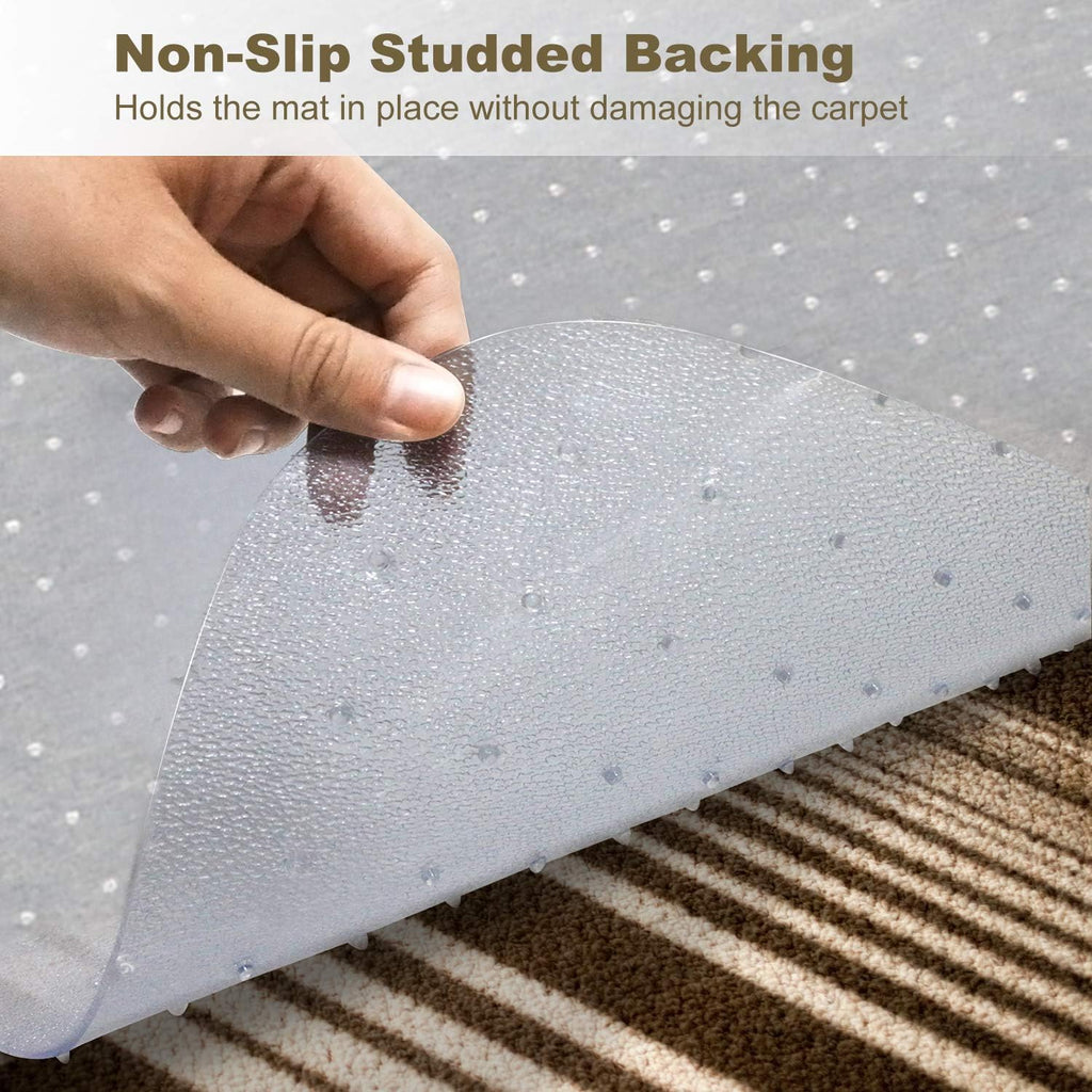 Transparent Office Chair Mat for Carpets with Studs (36 X 48 Rectangle) O47533