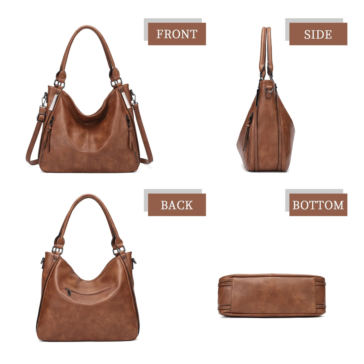 Large PU Leather Handbags Crossbody Hobo Tote Bags P12891