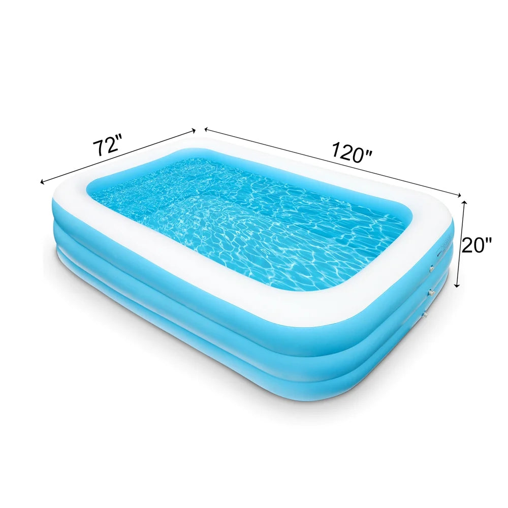 Inflatable Swimming Pool, 103" X 69" X 23" Above Ground F75268