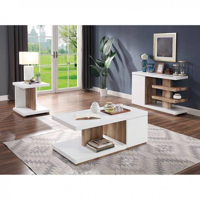White/Natural Tone End Table U32086