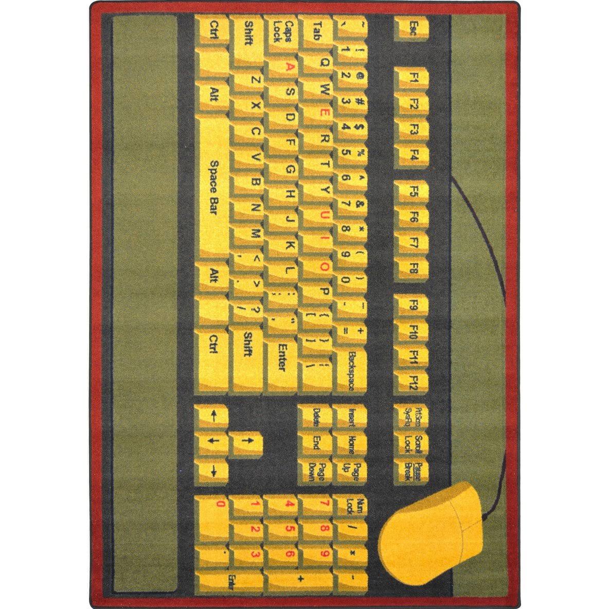 7'7"x22 Round Brown Keyboard Connection Rug D77056