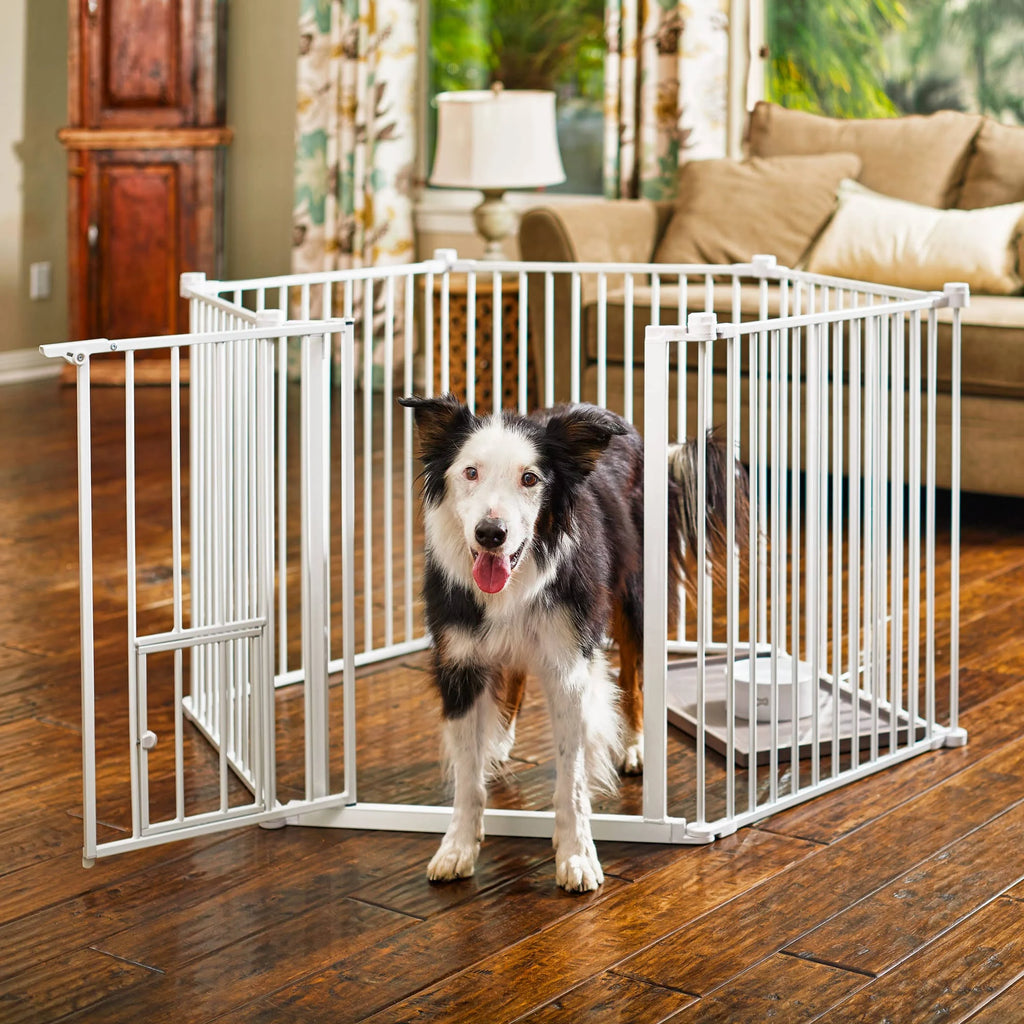 Convertible Walk-Thru Pet Gate and Play Yard O184389
