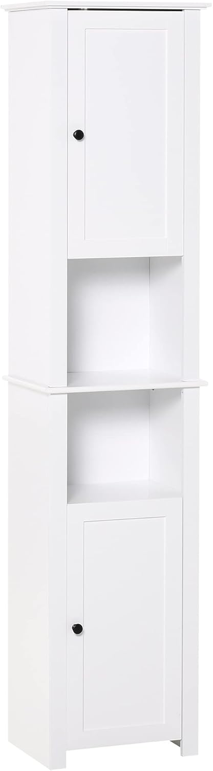 White Freestanding Bathroom Storage Cabinet with 2 Cupboards H113