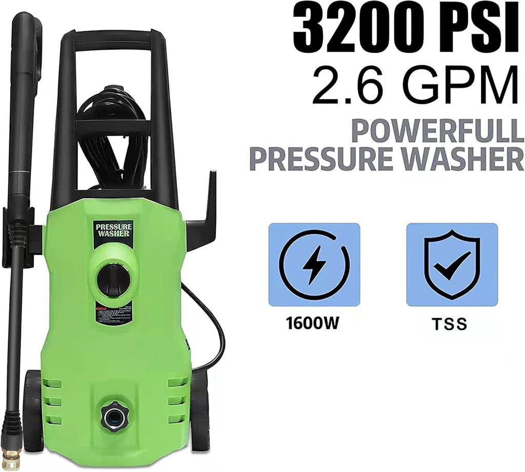 Electric Pressure Washer 3200 PSI 2.6 GPM Power Washer with Nozzles Foam Cannon S517655