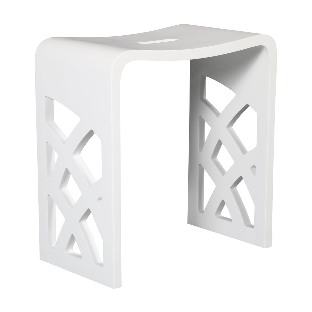 White Matte Bathroom Shower Stool C355251