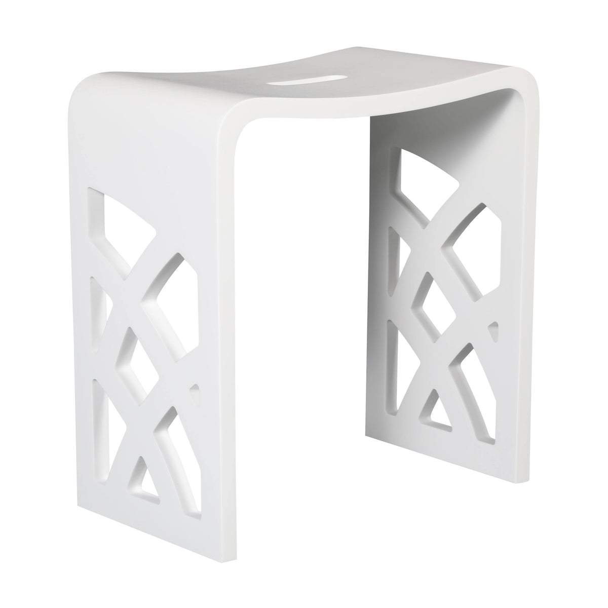 White Matte Bathroom Shower Stool C355251