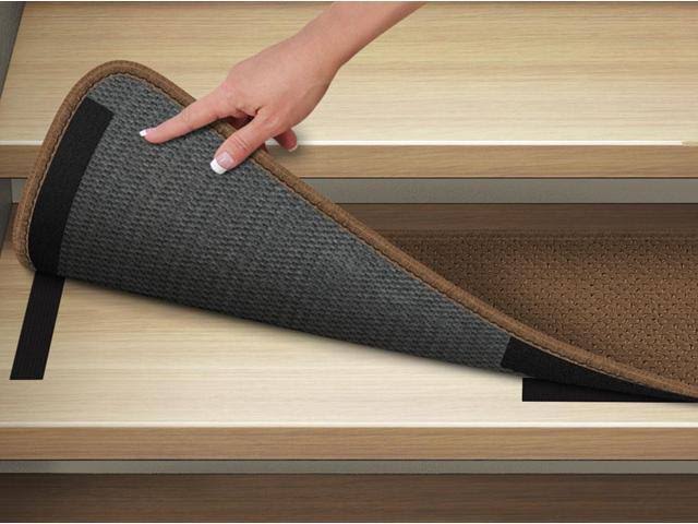 Set of 15 Carpet Stair Treads - Toffee Brown - 8 in. x 30 in. P405444