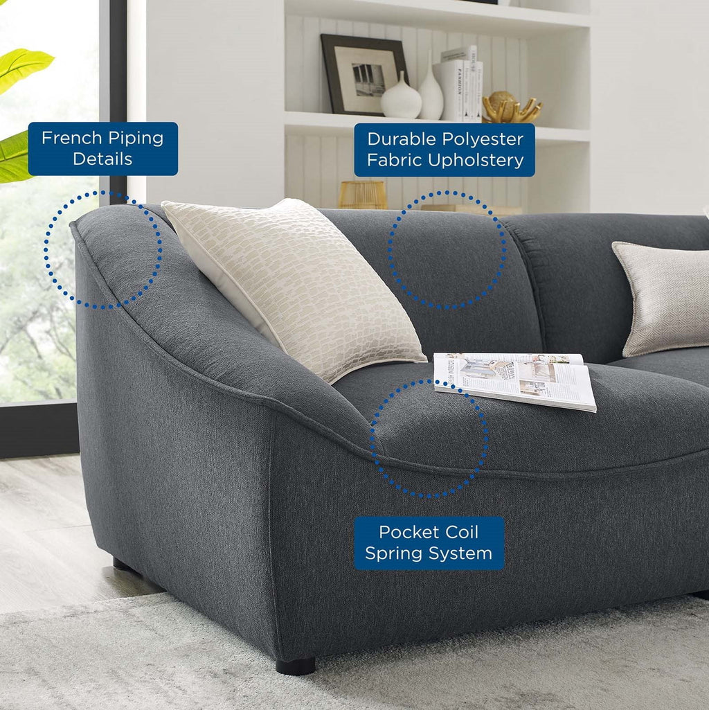 Dark Grey Fabric Sofa O543553