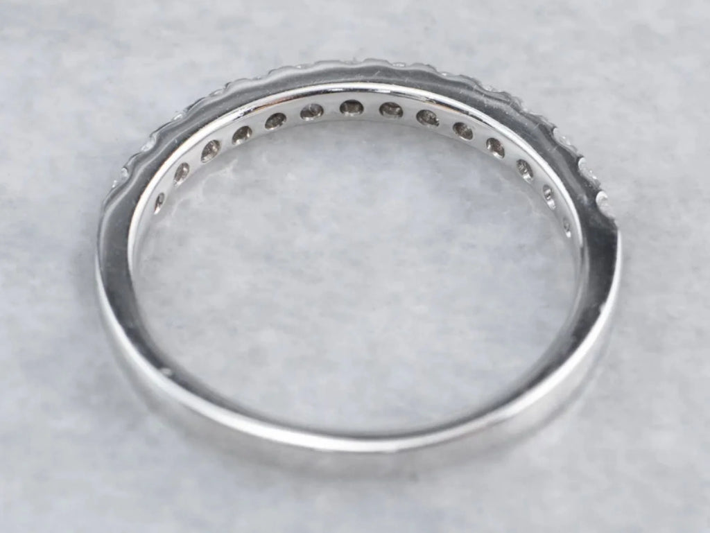 14k White Gold Half Eternity Band Ring G865605