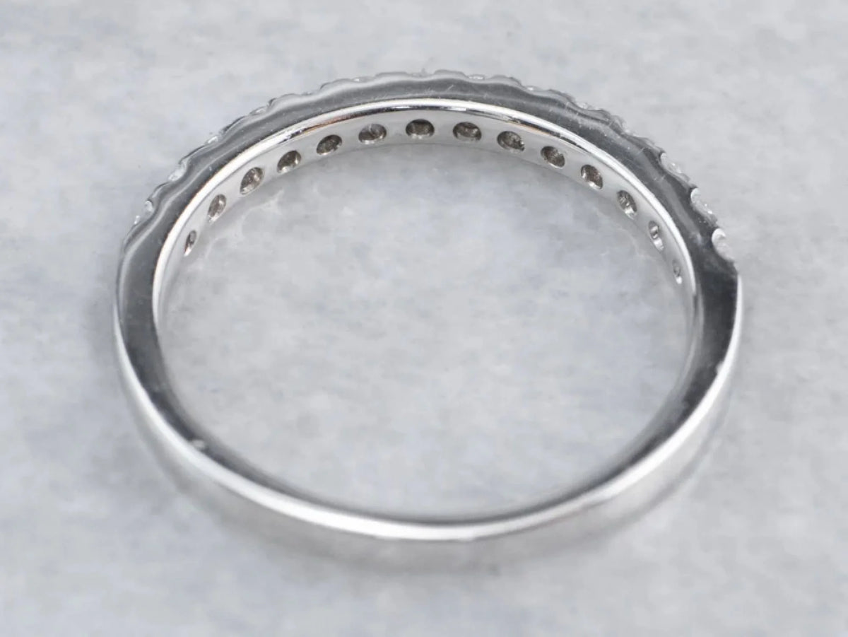 14k White Gold Half Eternity Band Ring G865605