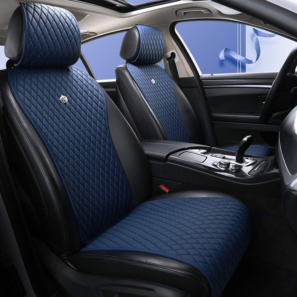 Gray Leather Universal Front and Rear Car Seat Covers 9PCS R880747