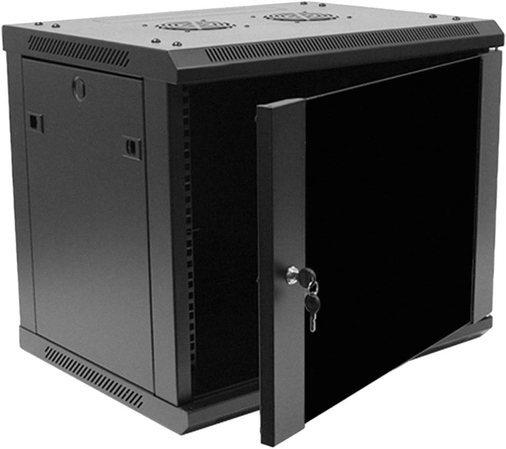 9U Wallmount Cabinet Enclosure with Locking Glass Door J110