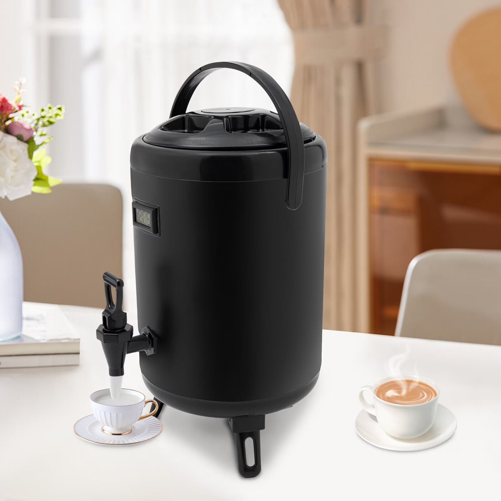 8L/2.11Gal Beverage Dispenser with Spigot & Thermometer U306