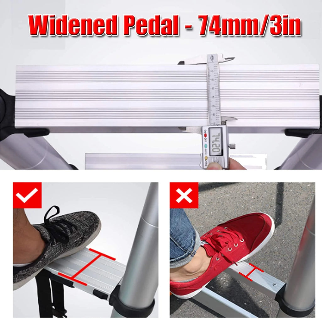 5+6 Steps Foldable Telescopic Aluminum Ladder W99899