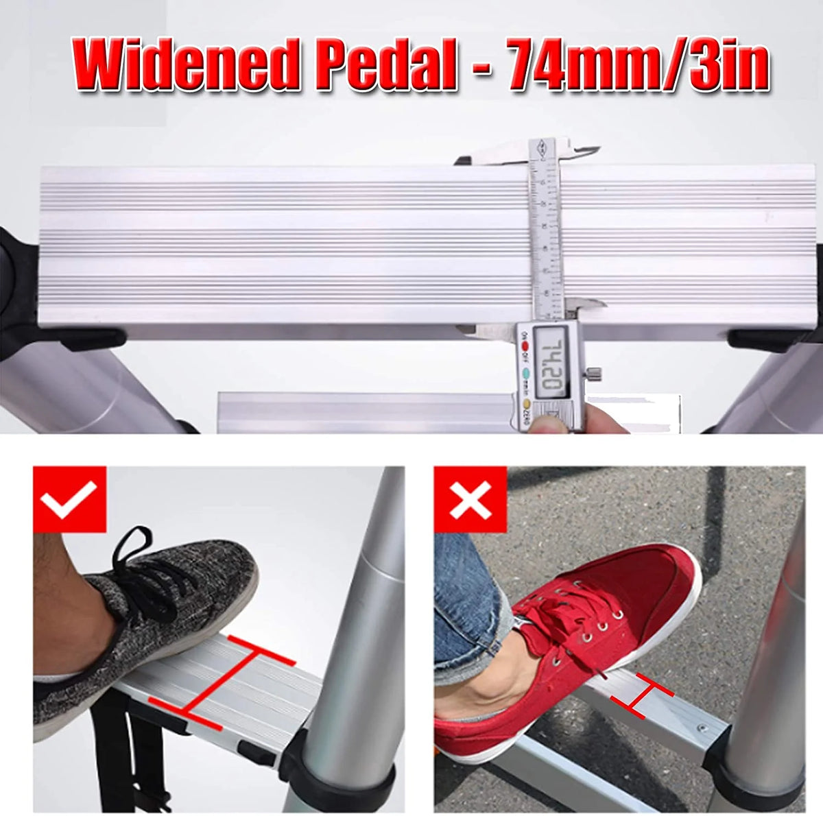 5+6 Steps Foldable Telescopic Aluminum Ladder W99899