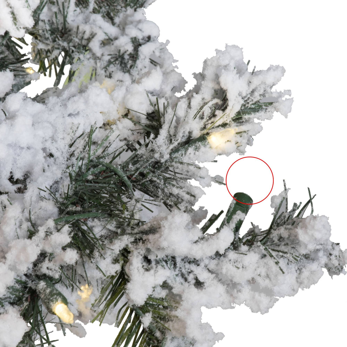 7.5 ft Flocked Alaskan Tree with 900 Warm White LED Lights G415932