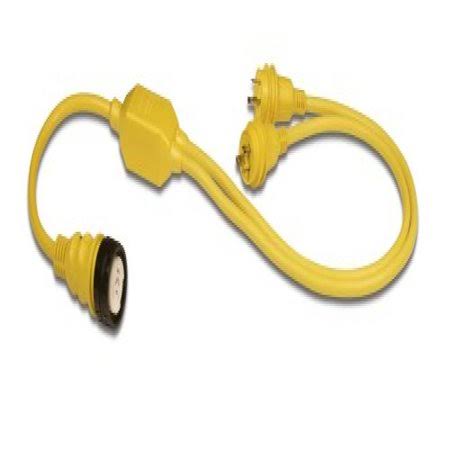 Marine Electrical Shore Power Y Adapter, Double 30-Amp 125-Volt Locking Male to 50-Amp 125/250-Volt Locking K9389