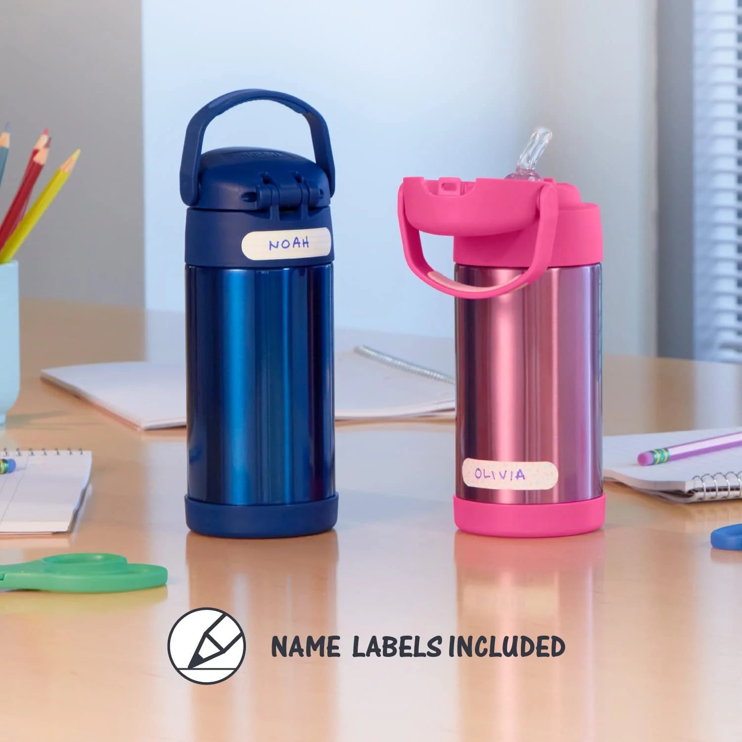 Bluey 12 Ounce Stainless Steel Kids Straw Bottle P627