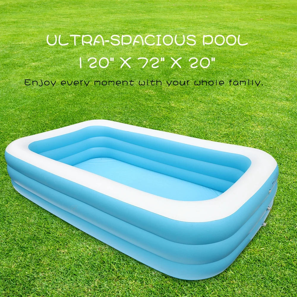 Inflatable Swimming Pool, 103" X 69" X 23" Above Ground F75268