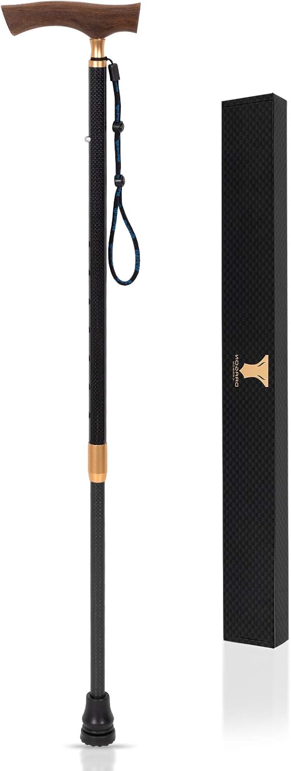 100% Carbon Fiber Retractable Walking Cane with Ergonomic Handle A921