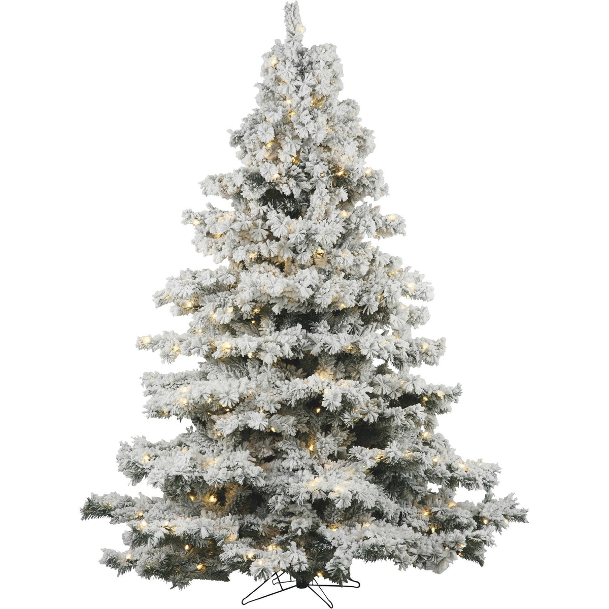 7.5 ft Flocked Alaskan Tree with 900 Warm White LED Lights G415932
