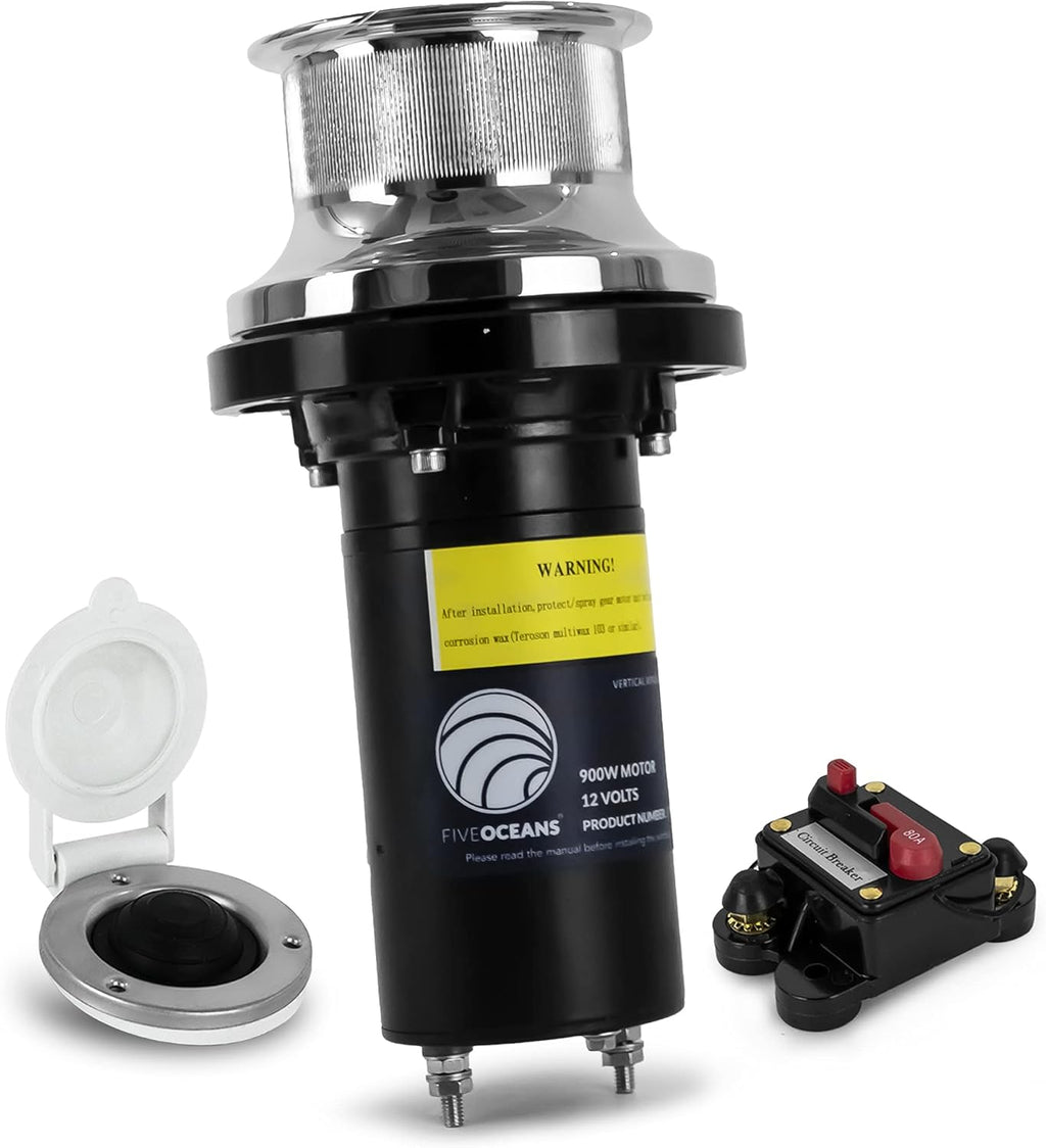 Arctic Capstan 900 Watts Vertical Mounted Winch AISI316 Stainless Steel 12 Volts U82082