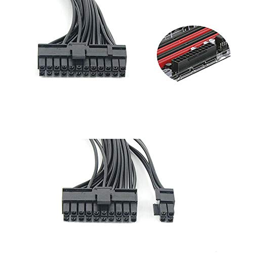 24 Pin PSU Power Supply Extension Cable Splitter Adapter Kit Black U132