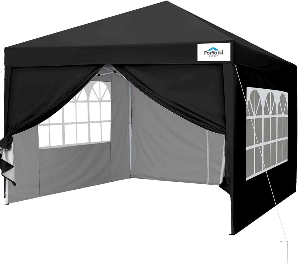 Pop Up Canopy Tent with Sidewalls, 10'x10' Waterproof White G701