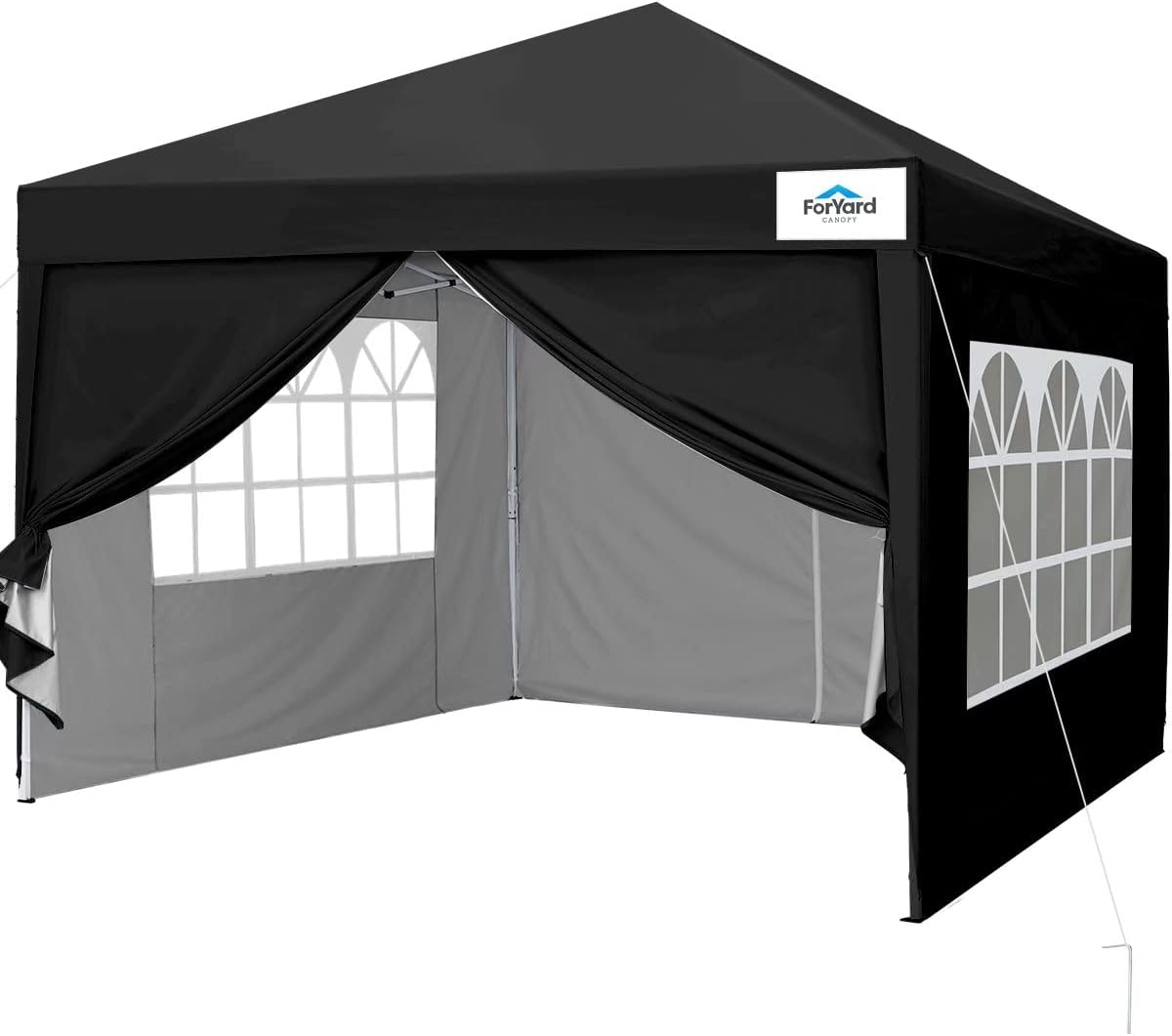Pop Up Canopy Tent with Sidewalls, 10'x10' Waterproof White G701