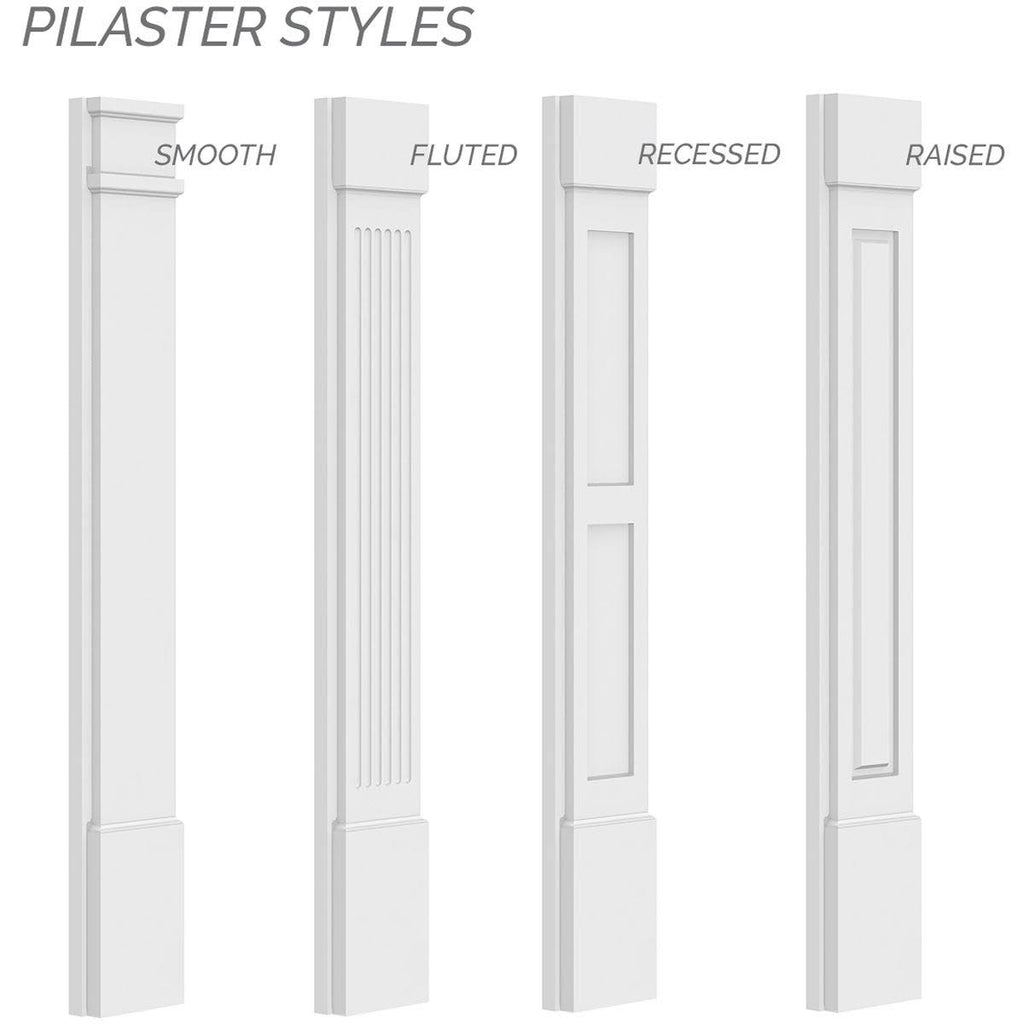 Plain PVC Pilaster with Capital and Base (Pair) R16729