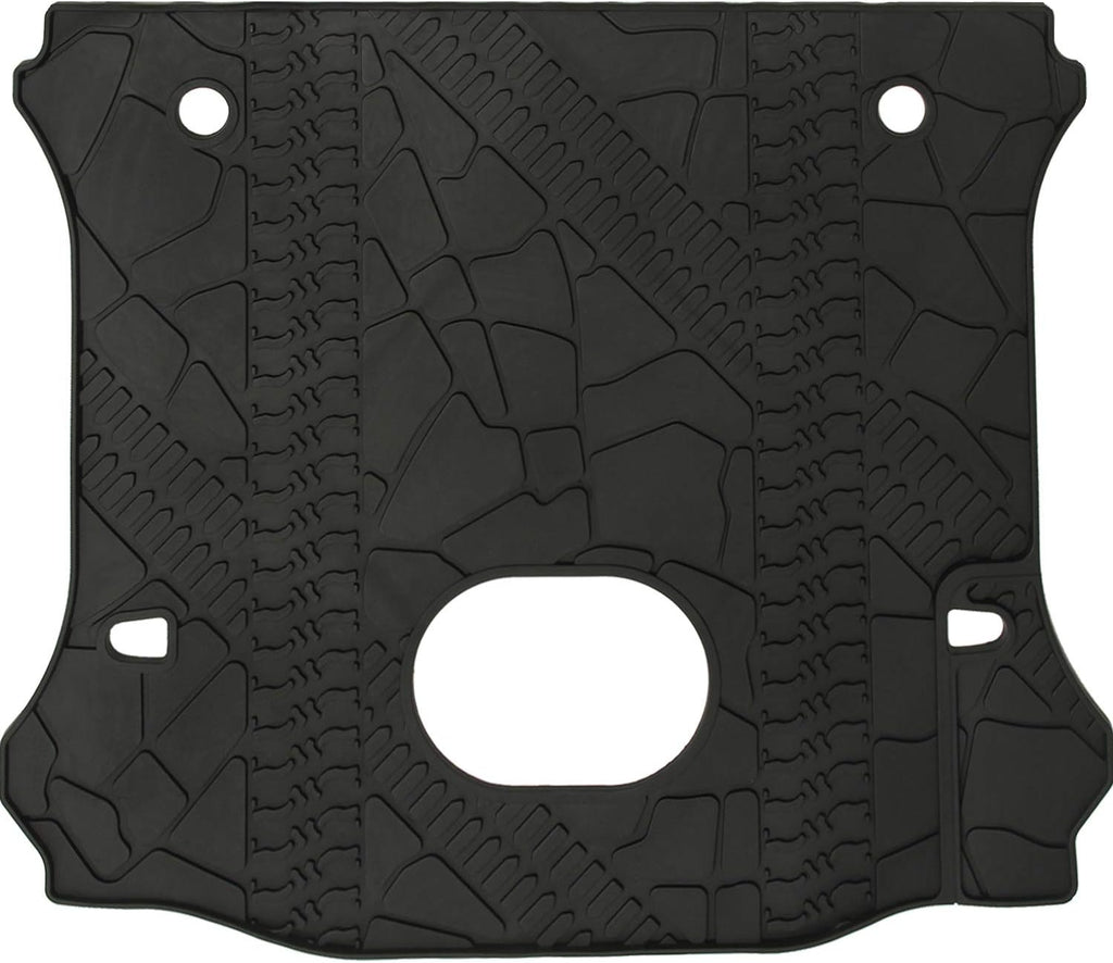 Black Rear Trunk Cargo Floor Mat for 4 Door Wrangler with Subwoofer Mat Cutout E770481