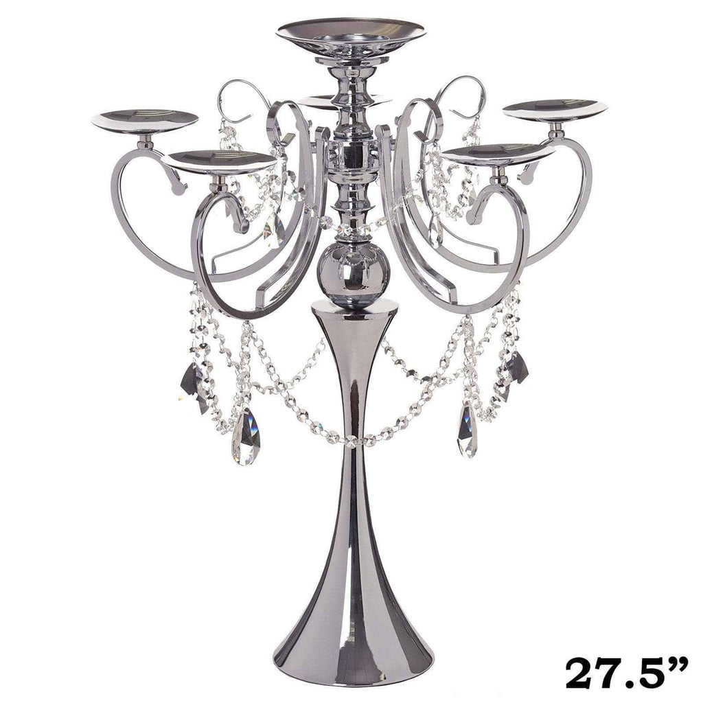 Silver Metal Candle Holder Candelabra X226581
