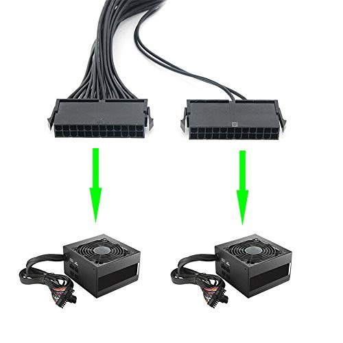 24 Pin PSU Power Supply Extension Cable Splitter Adapter Kit Black U132