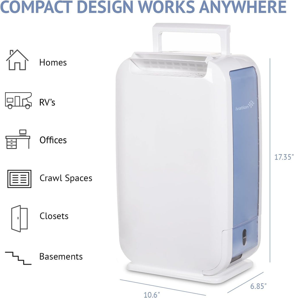 13-Pint Desiccant Dehumidifier with Continuous Drain Hose, White S47771