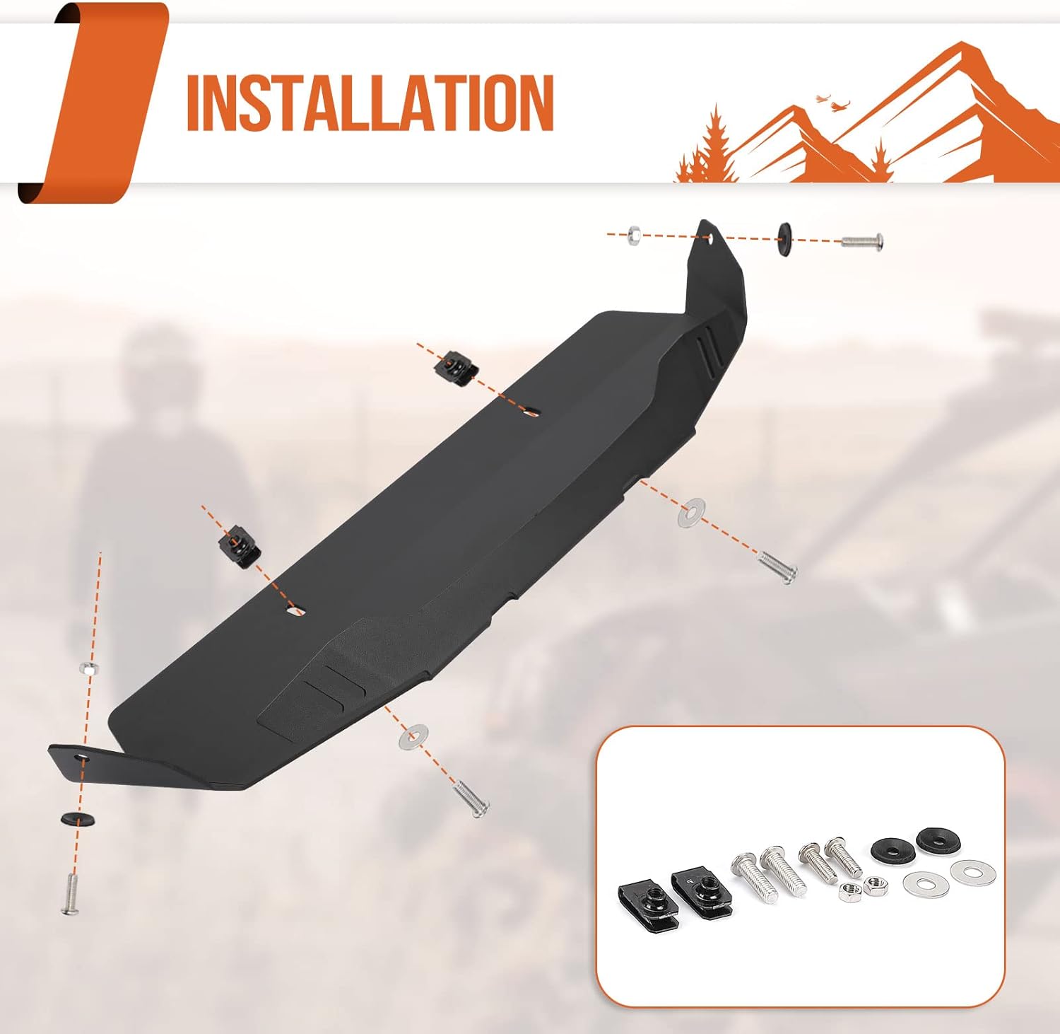 Aluminum Radiator Protector Front Bump Lip Splitter Plate Z663
