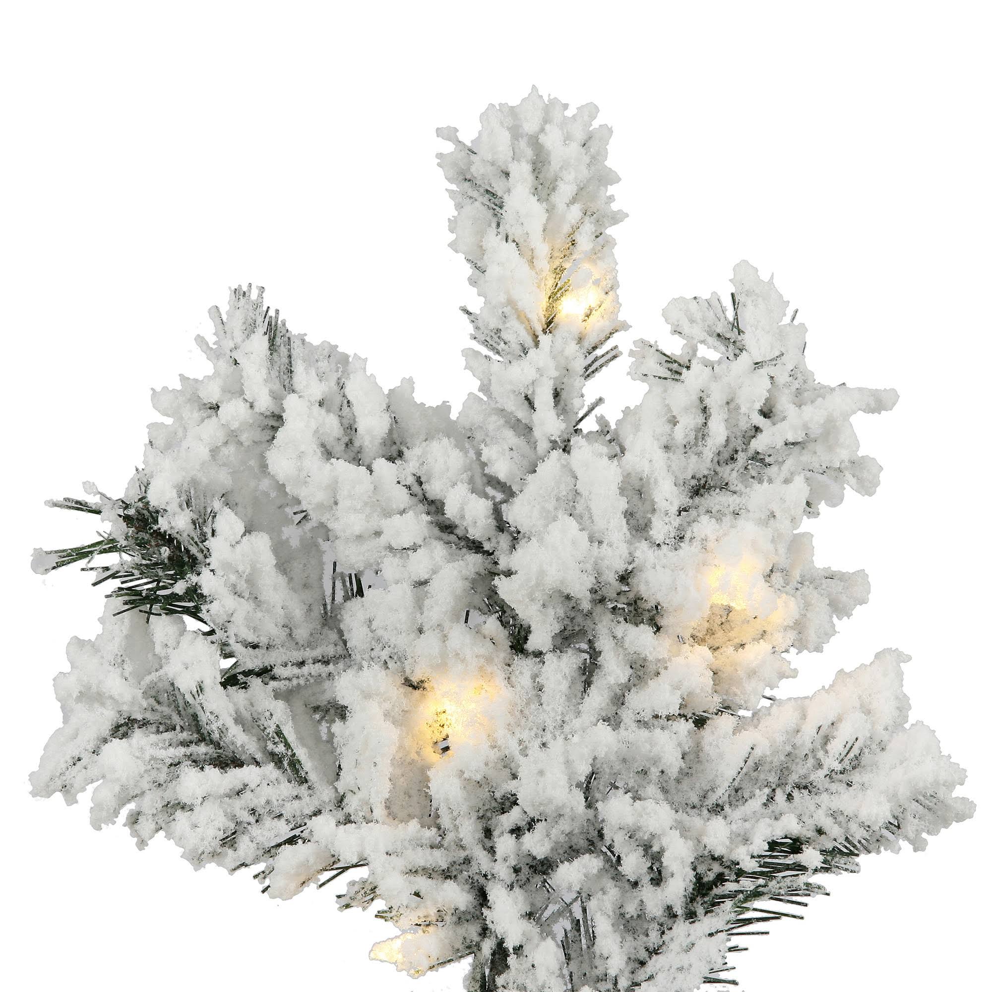 7.5 ft Flocked Alaskan Tree with 900 Warm White LED Lights G415932