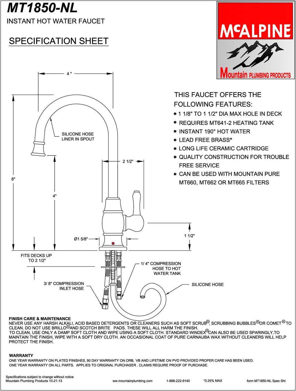 Pewter Hot Water Faucet Z71048
