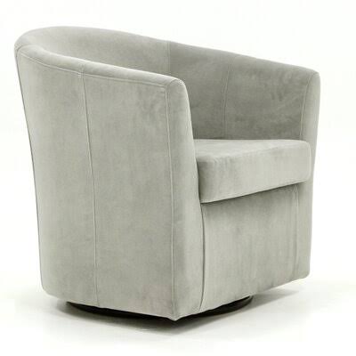31cm Wide Swivel Barrel Chair Gray Microfiber/Microsuede Z15044
