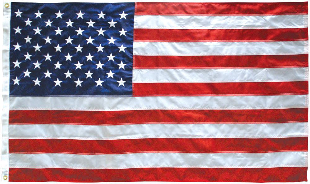 5' x 9.5' Reinforced Nylon American Flag with Header & Grommets D63292