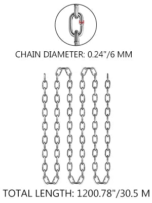 Zinc Plated Grade 30 Proof Coil Chain 0.25 Inch by 100Ft U584