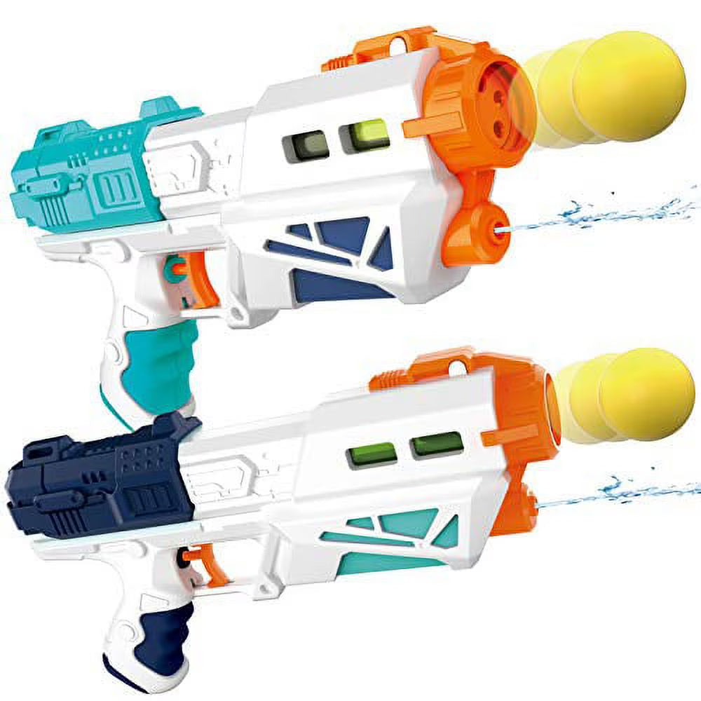 2 in 1 Water Gun Blaster Pistol and Foam Ball Popper Air Toy Guns with 12 Foam Balls U622783