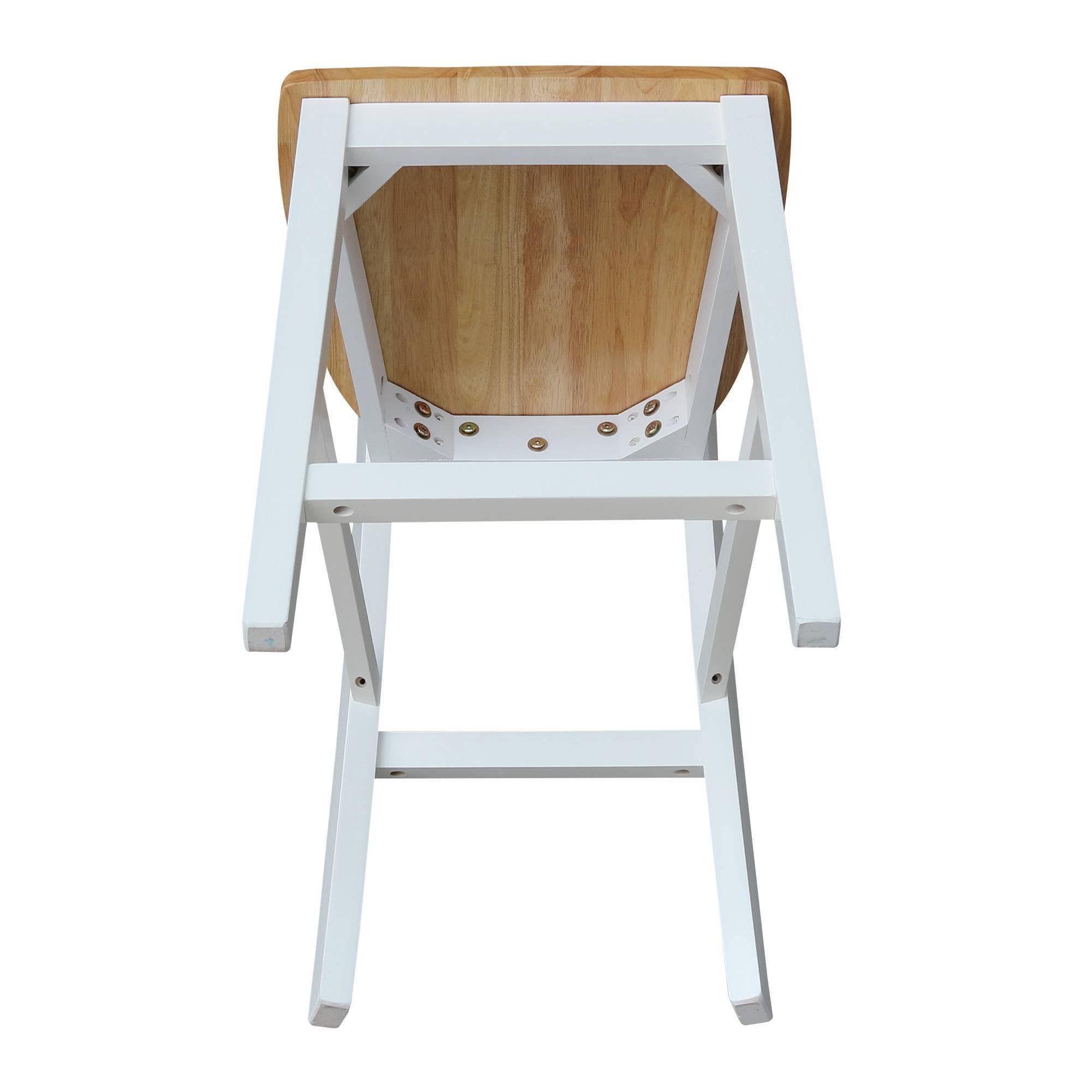 White/Natural 24x22 Counter-Height Stool D319087