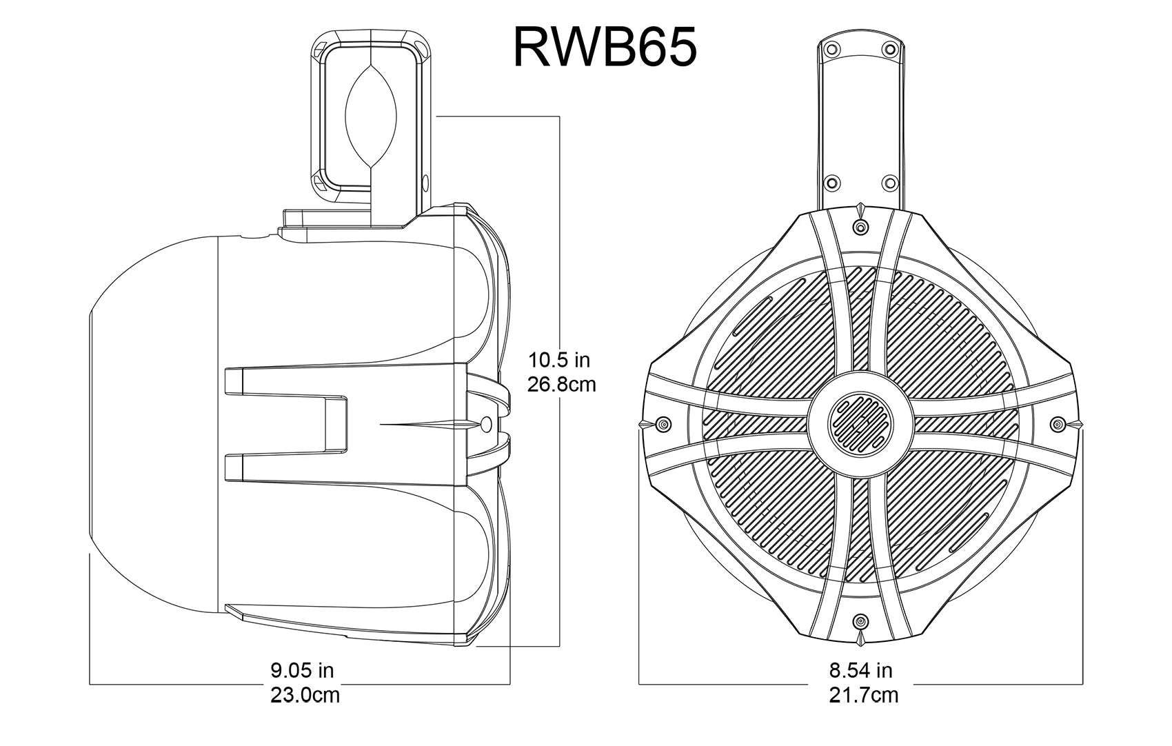 Black 6.5" 250w Marine Wakeboard Tower Speakers W755258