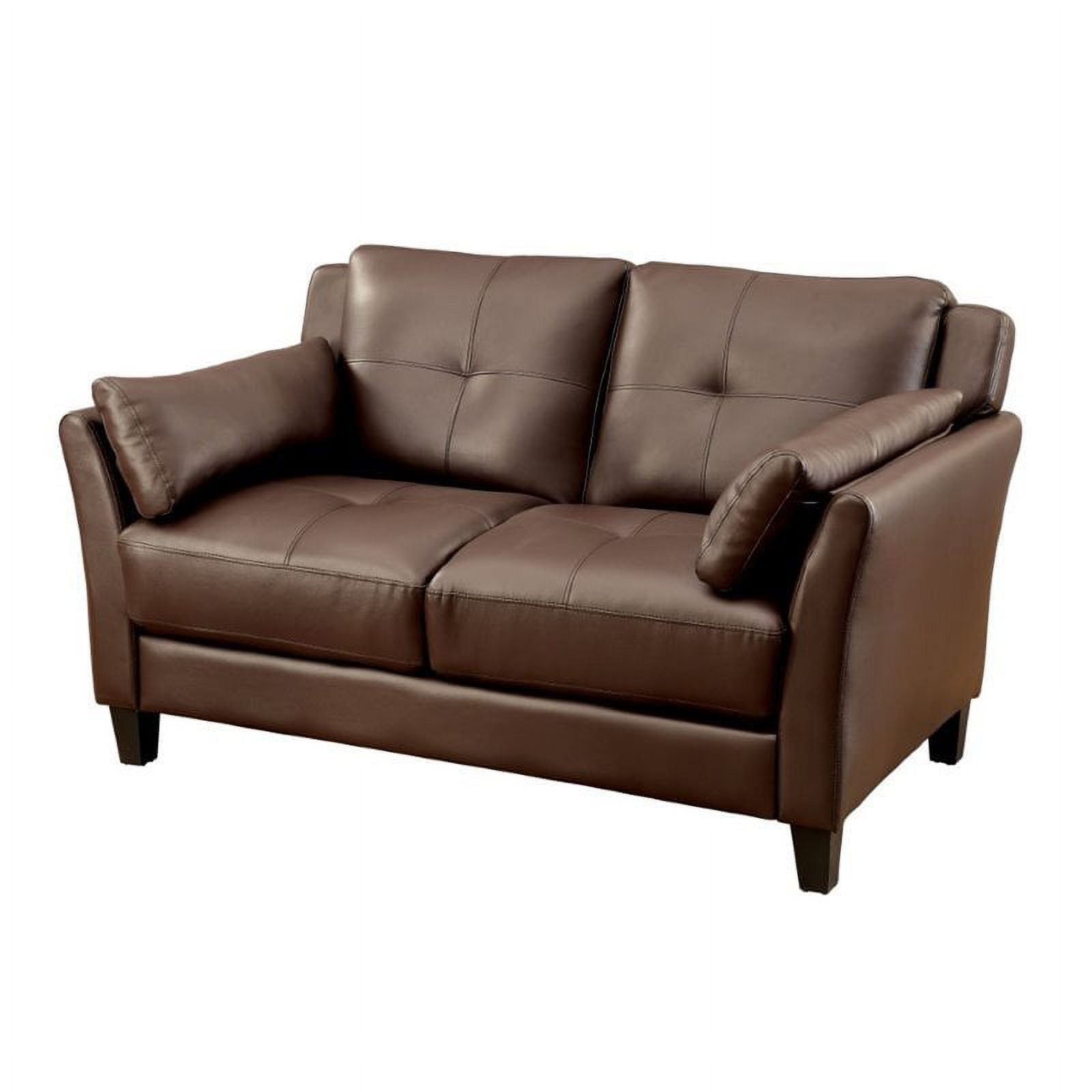 Brown Faux Leather 2-Piece Sofa Set A803075