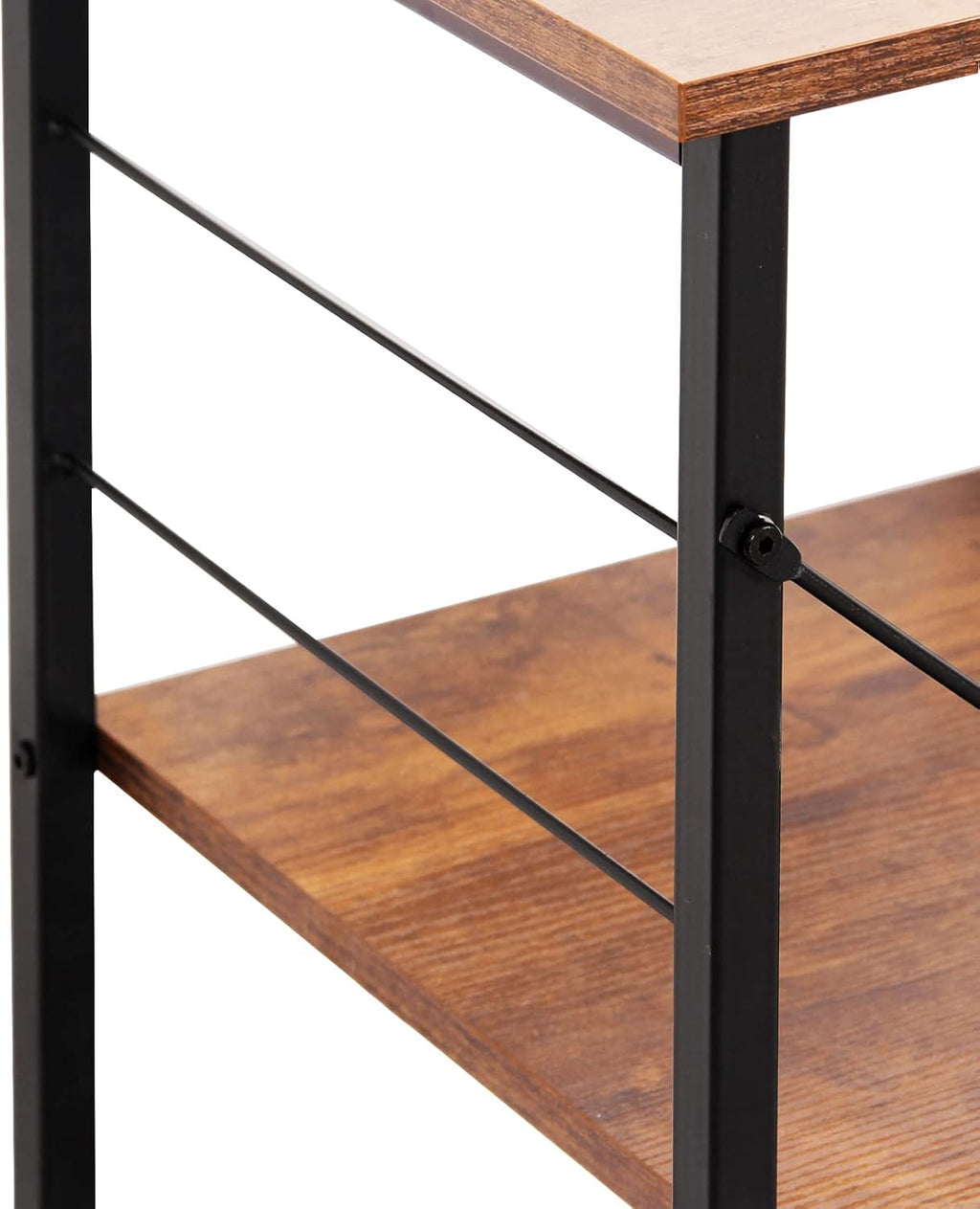 Rustic Brown 3 Tier Utility Storage Shelf with Lockable Caster K35992