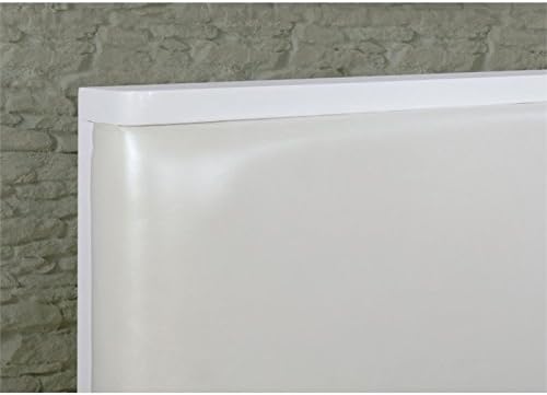 Faux Leather King Panel Bed in White A268802