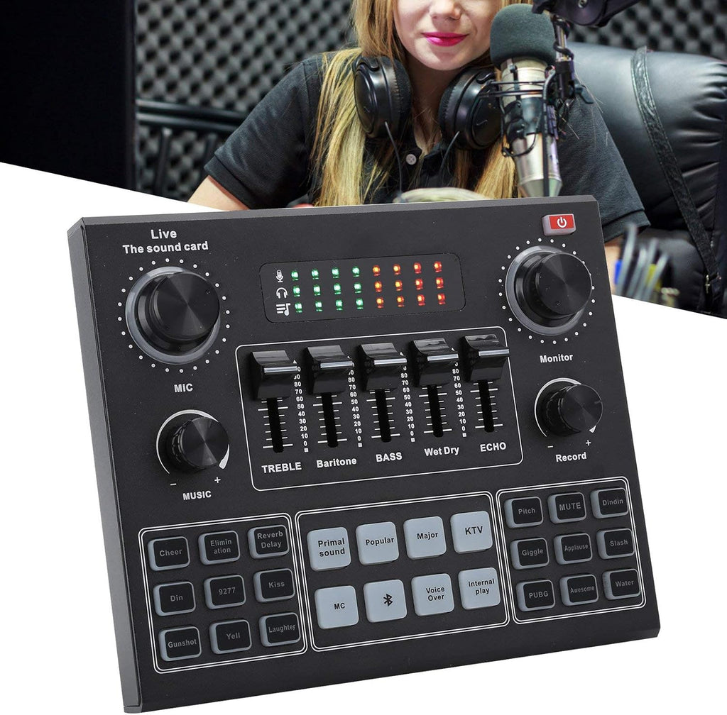Bluetooth Sound Card Audio Mixer with Voice Change X8405